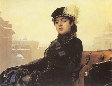 portrait of a standing woman Painting - Portrait of a Woman Democratic Ivan Kramskoi beautiful woman lady